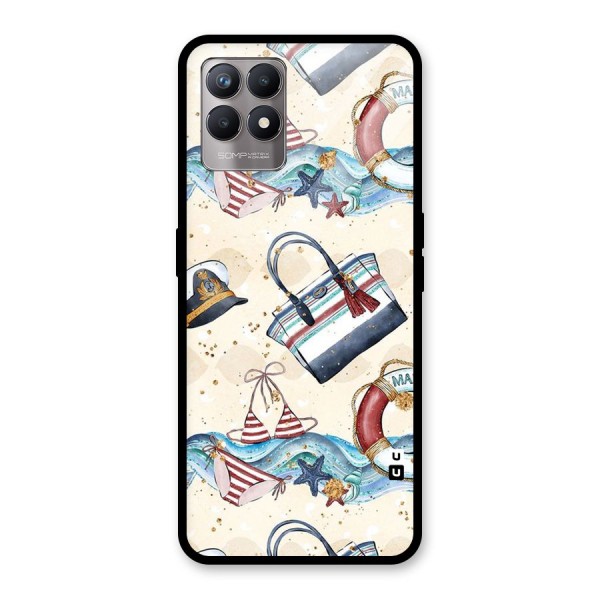 Marine Bag Design Glass Back Case for Realme 8i