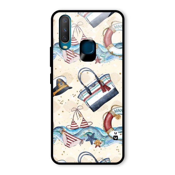 Marine Bag Design Glass Back Case for Vivo Y12