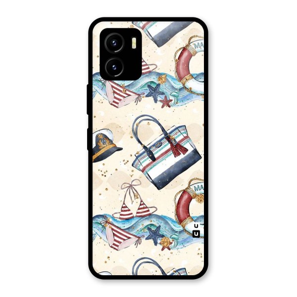 Marine Bag Design Glass Back Case for Vivo Y15s