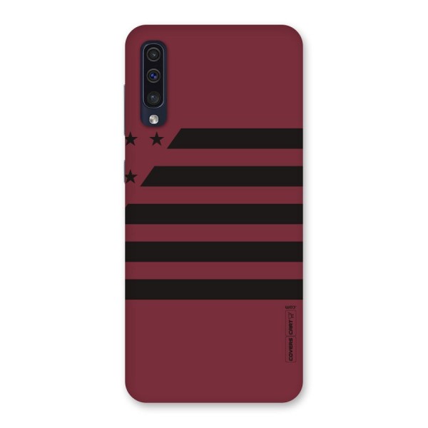 Maroon Star Striped Back Case for Galaxy A50