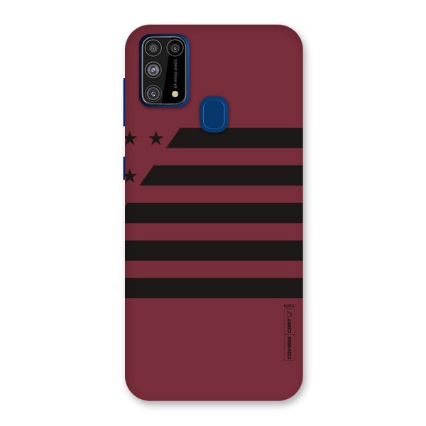 Maroon Star Striped Back Case for Galaxy F41