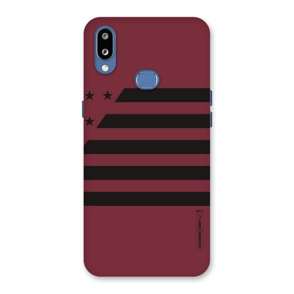 Maroon Star Striped Back Case for Galaxy M01s