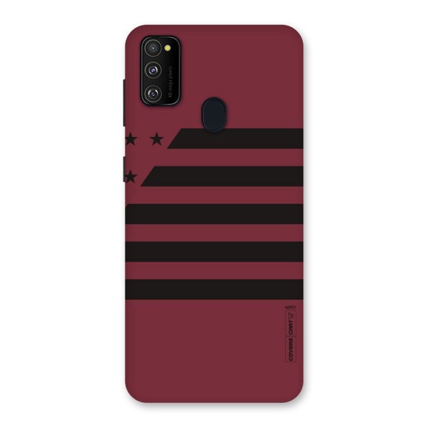 Maroon Star Striped Back Case for Galaxy M21