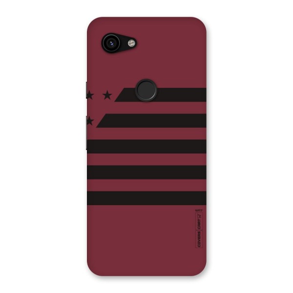 Maroon Star Striped Back Case for Google Pixel 3a