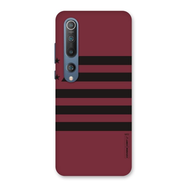 Maroon Star Striped Back Case for Mi 10