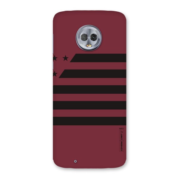 Maroon Star Striped Back Case for Moto G6