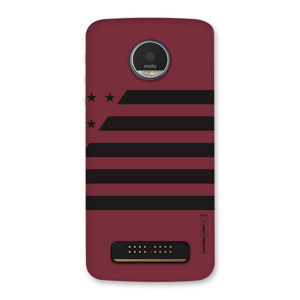 Maroon Star Striped Back Case for Moto Z Play