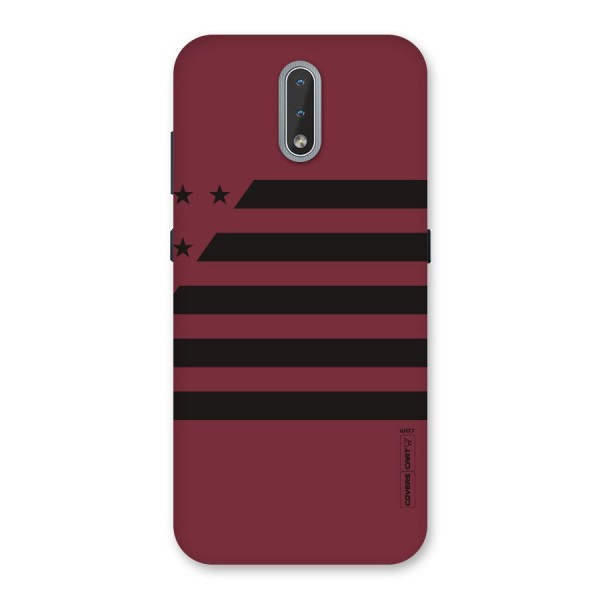 Maroon Star Striped Back Case for Nokia 2.3