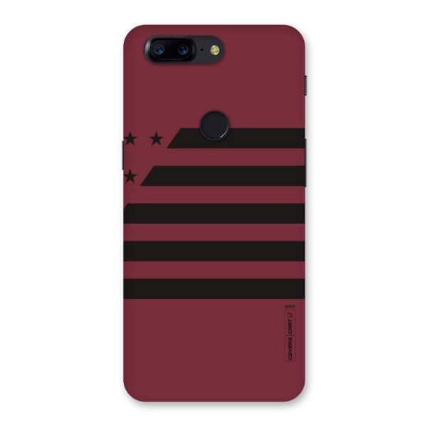 Maroon Star Striped Back Case for OnePlus 5T