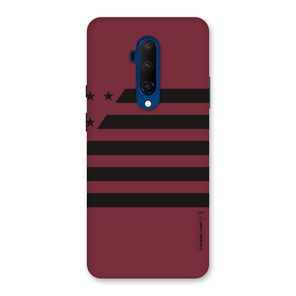 Maroon Star Striped Back Case for OnePlus 7T Pro