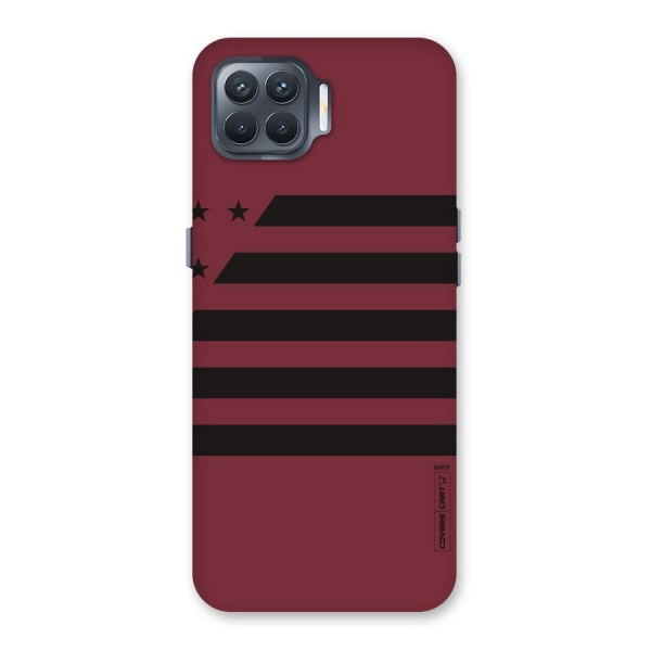 Maroon Star Striped Back Case for Oppo F17 Pro