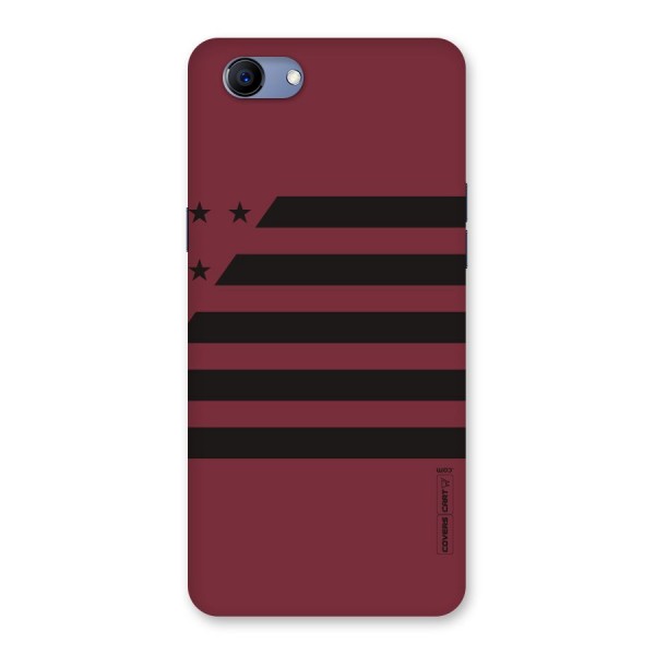 Maroon Star Striped Back Case for Oppo Realme 1