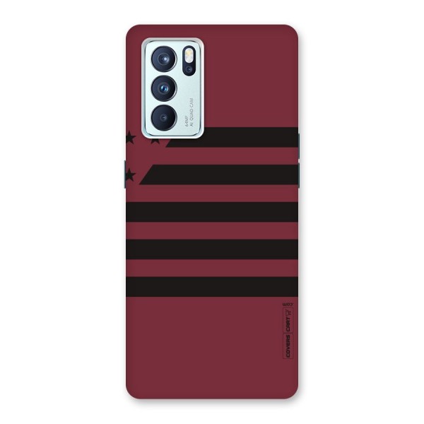 Maroon Star Striped Back Case for Oppo Reno6 Pro 5G