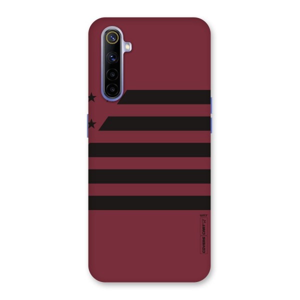 Maroon Star Striped Back Case for Realme 6