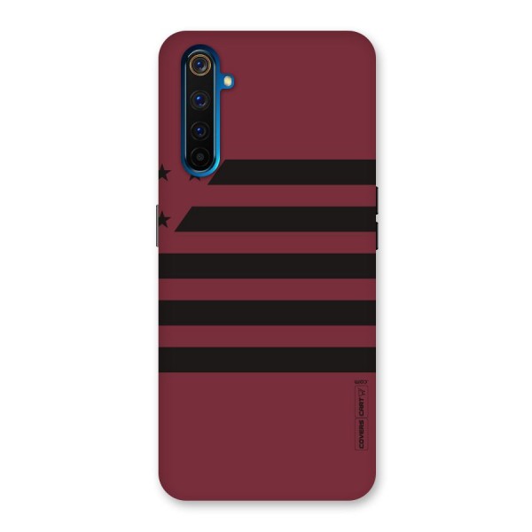 Maroon Star Striped Back Case for Realme 6 Pro