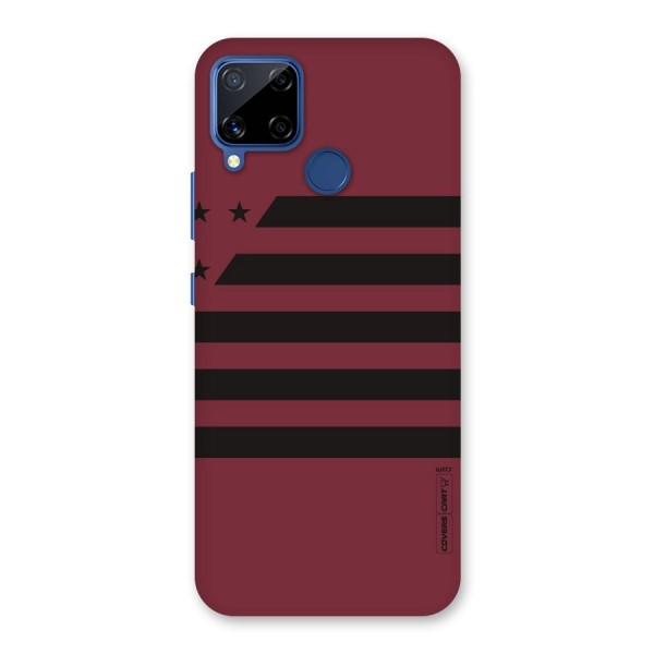 Maroon Star Striped Back Case for Realme C12