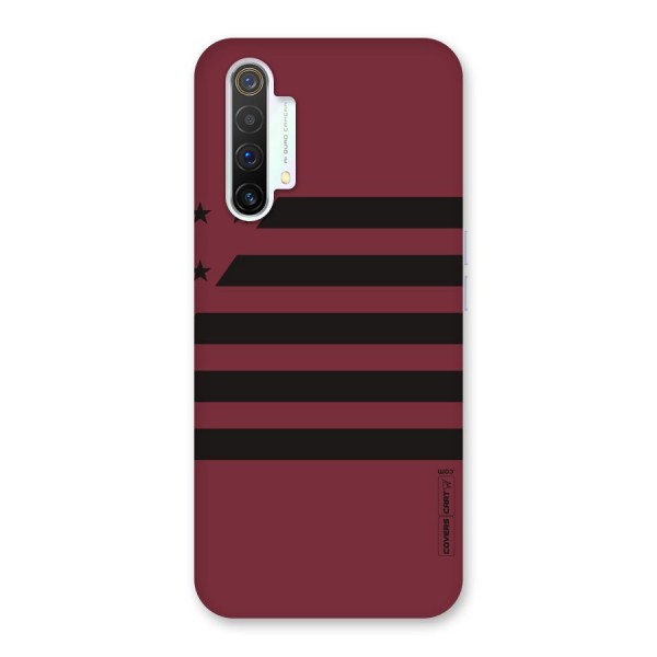 Maroon Star Striped Back Case for Realme X3