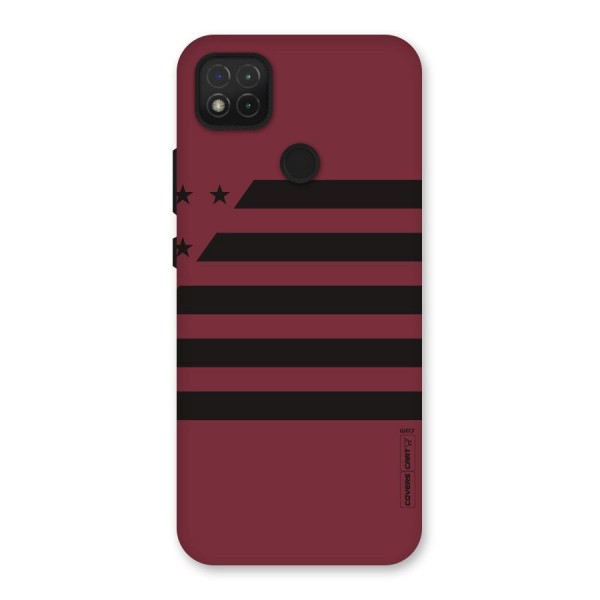 Maroon Star Striped Back Case for Redmi 9C