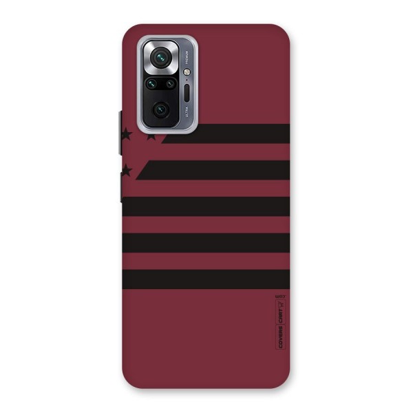 Maroon Star Striped Back Case for Redmi Note 10 Pro