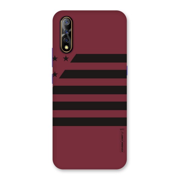 Maroon Star Striped Back Case for Vivo S1