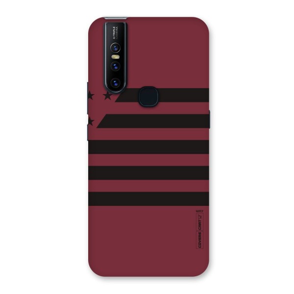 Maroon Star Striped Back Case for Vivo V15