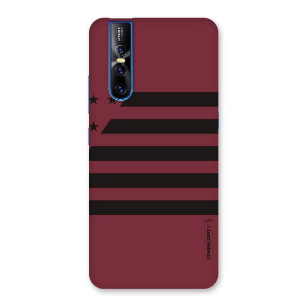 Maroon Star Striped Back Case for Vivo V15 Pro