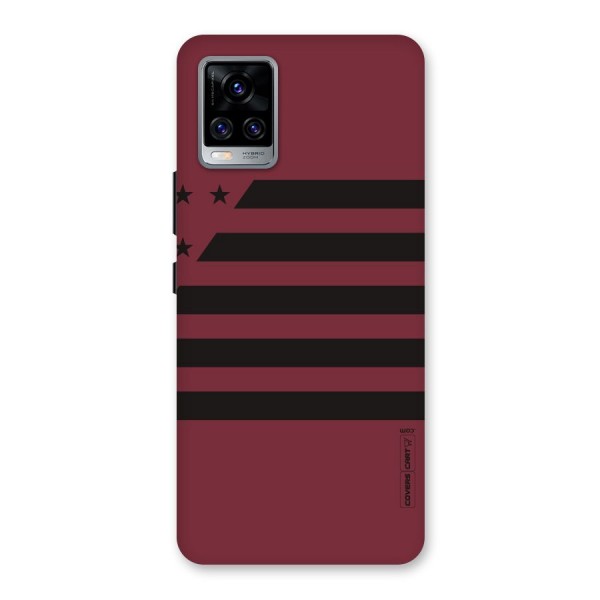 Maroon Star Striped Back Case for Vivo V20 Pro