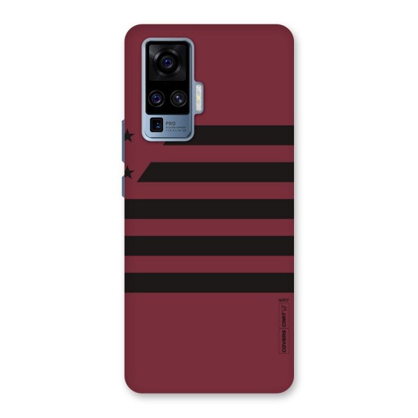 Maroon Star Striped Back Case for Vivo X50 Pro