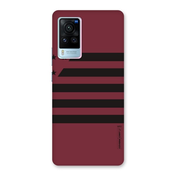 Maroon Star Striped Back Case for Vivo X60 Pro