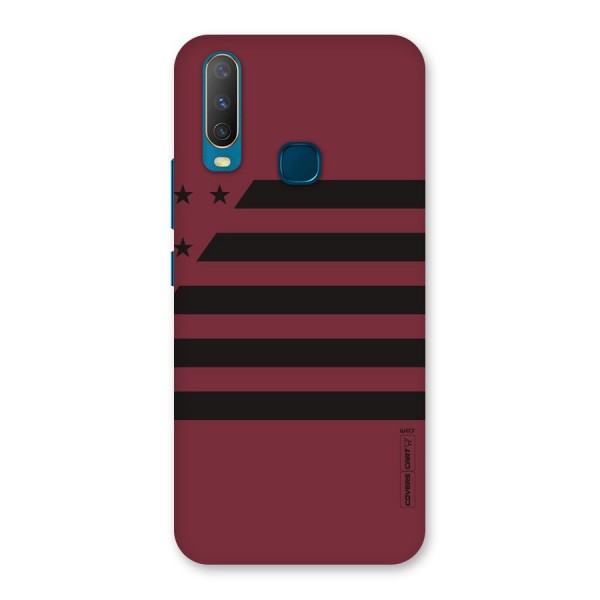 Maroon Star Striped Back Case for Vivo Y15