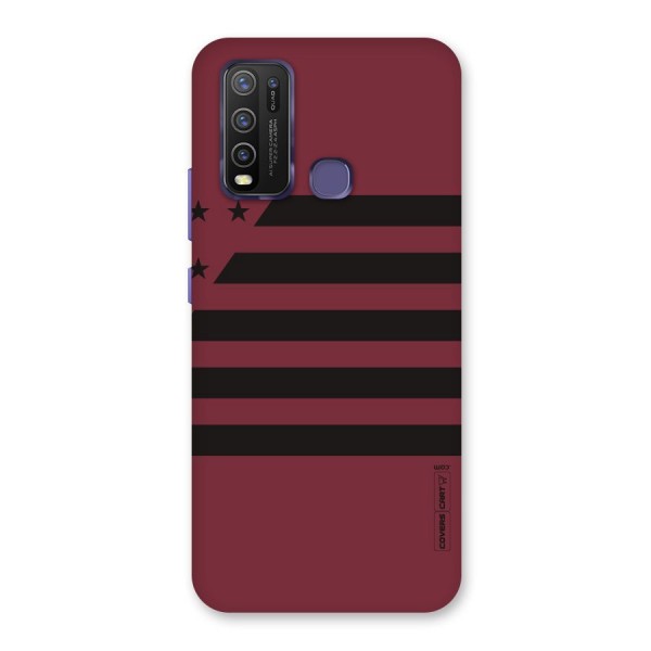 Maroon Star Striped Back Case for Vivo Y30