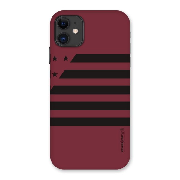 Maroon Star Striped Back Case for iPhone 11
