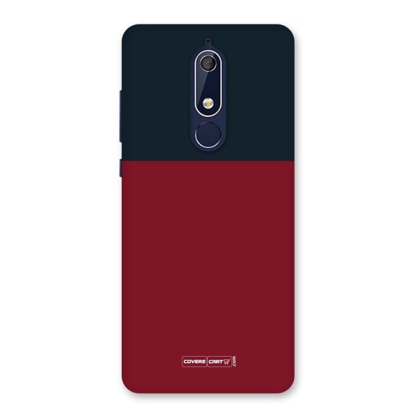 Maroon and Navy Blue Back Case for Nokia 5.1