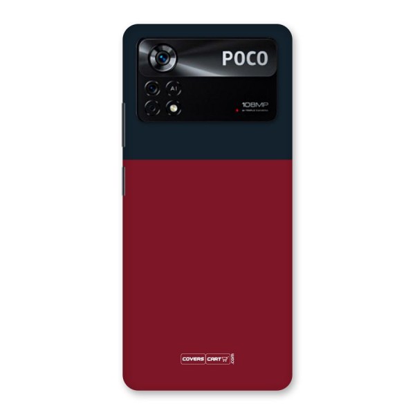 Maroon and Navy Blue Back Case for Poco X4 Pro 5G