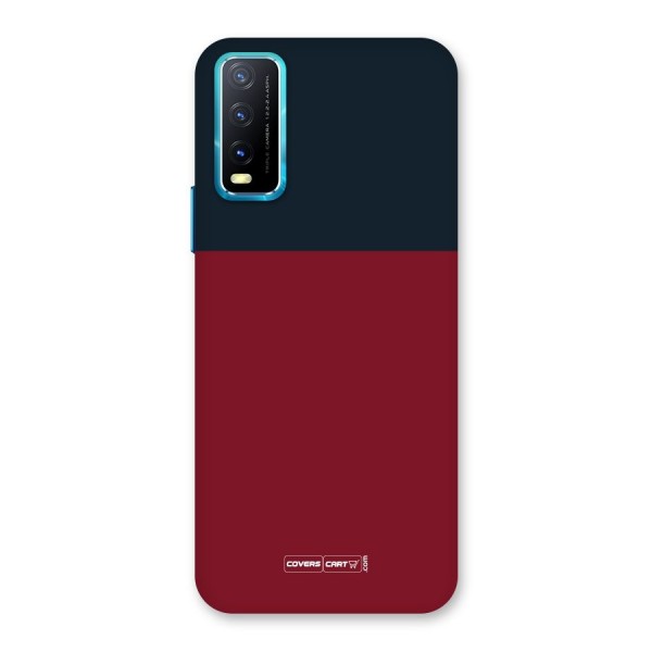 Maroon and Navy Blue Back Case for Vivo Y20A