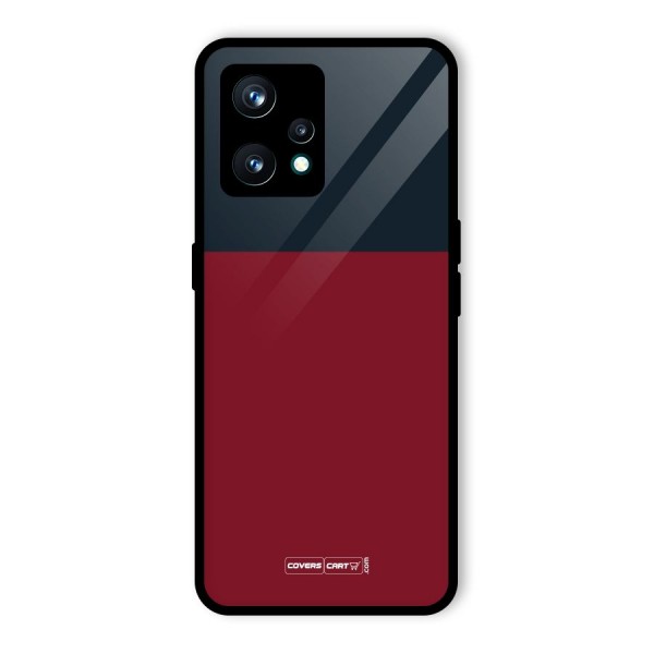Maroon and Navy Blue Glass Back Case for Realme 9 Pro Plus 5G