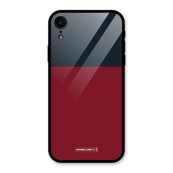 Maroon and Navy Blue Glass Back Case for XR