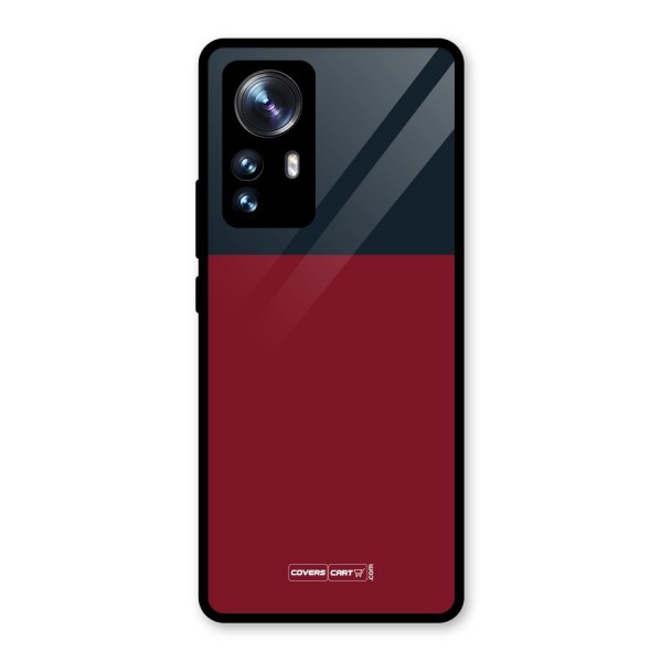 Maroon and Navy Blue Glass Back Case for Xiaomi 12 Pro