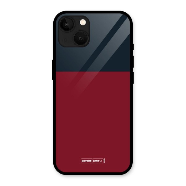 Maroon and Navy Blue Glass Back Case for iPhone 13