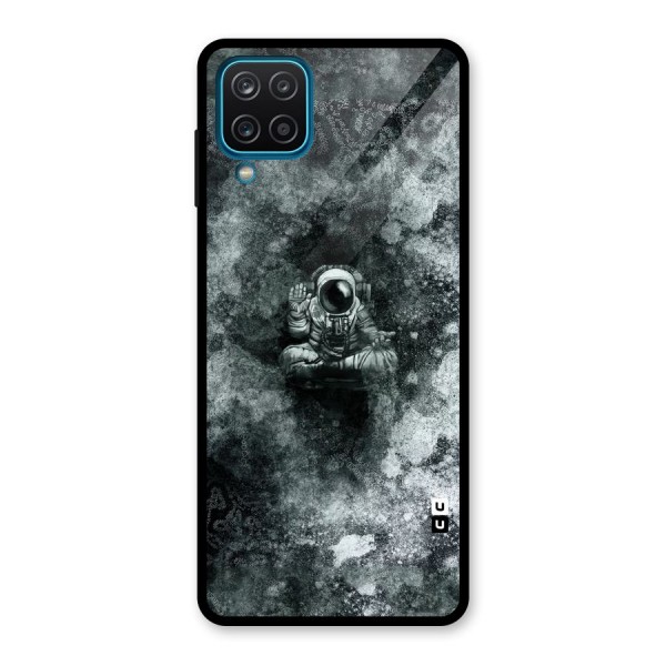 Meditating Spaceman Glass Back Case for Galaxy A12