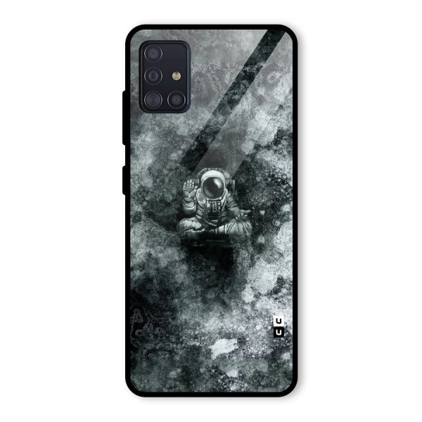 Meditating Spaceman Glass Back Case for Galaxy A51