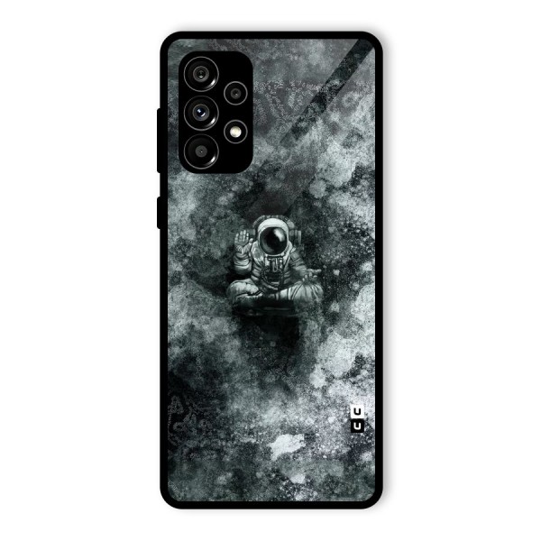 Meditating Spaceman Glass Back Case for Galaxy A73 5G