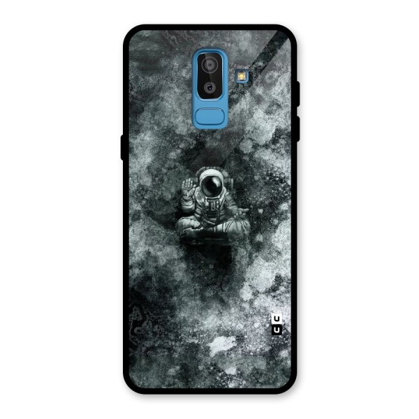 Meditating Spaceman Glass Back Case for Galaxy J8