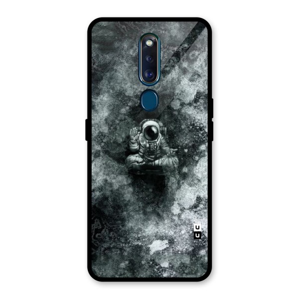 Meditating Spaceman Glass Back Case for Oppo F11 Pro