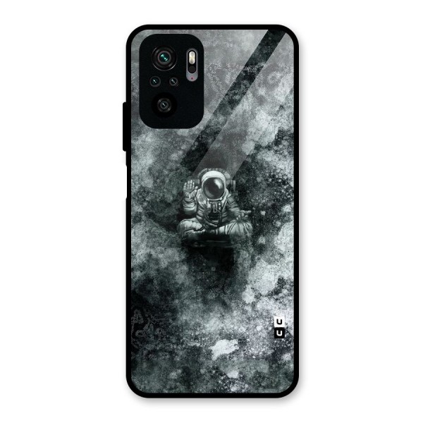 Meditating Spaceman Glass Back Case for Redmi Note 10