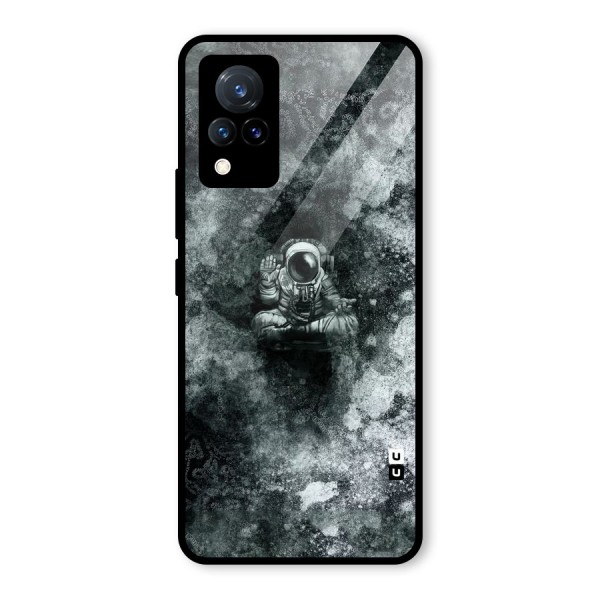 Meditating Spaceman Glass Back Case for Vivo V21 5G