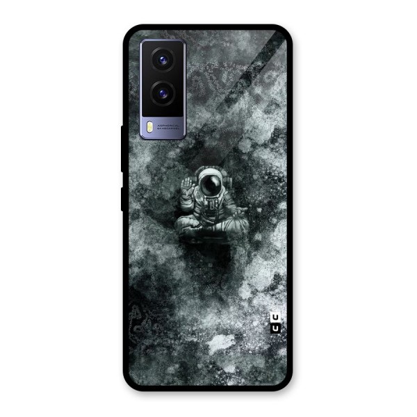 Meditating Spaceman Glass Back Case for Vivo V21e 5G