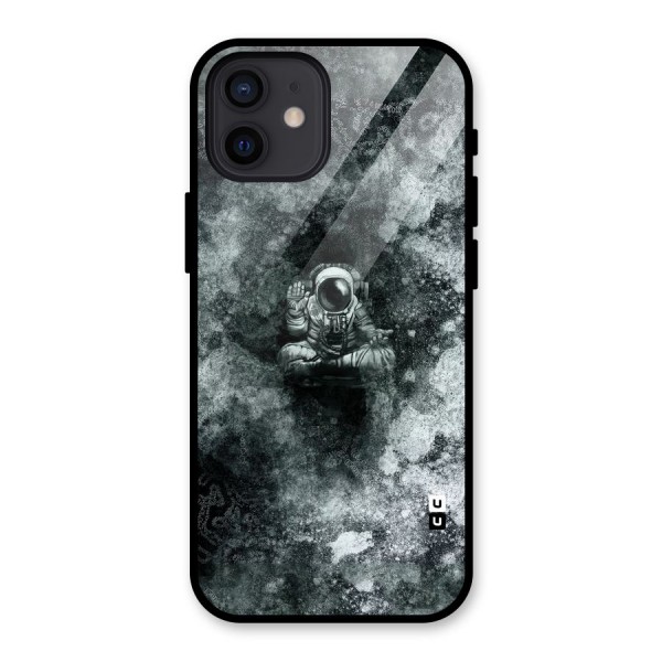 Meditating Spaceman Glass Back Case for iPhone 12