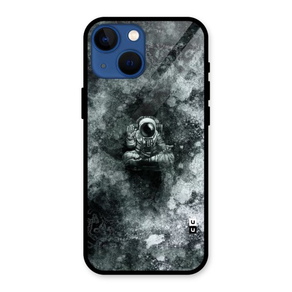 Meditating Spaceman Glass Back Case for iPhone 13 Mini