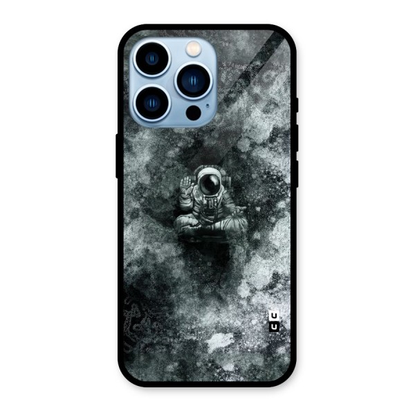 Meditating Spaceman Glass Back Case for iPhone 13 Pro